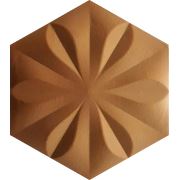 Armada Çini 15x17 Cm AL 20 Altın Çiçekli Altıgen Kütahya Çini Desenli Modern Banyo Seramikleri