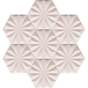 Armada Çini 15x17 Cm AL 21 Beyaz Çiçekli Altıgen Kütahya Çini Desenli Modern Banyo Seramikleri