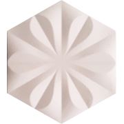 Armada Çini 15x17 Cm AL 21 Beyaz Çiçekli Altıgen Kütahya Çini Desenli Modern Banyo Seramikleri