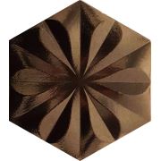 Armada Çini 15x17 Cm AL 25 Metalik Çiçekli Altıgen Çini Karo Modern Banyo Seramikleri