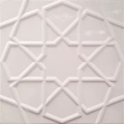 Armada Çini 20x20 Cm AL 45 Beyaz Rölyefli Kütahya Çini Selçuklu Desenli Banyo Seramikleri