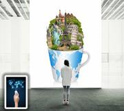 ArtWall Yapışkanlı Dünya-Uzay Resimli Duvar Kağıdı 100x100 cm