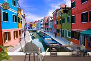 ArtWall Yapışkanlı Şehir Resimli Duvar Kağıdı 220x160 cm
