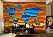 ArtWall Yapışkanlı Harita Resimli Duvar Kağıdı 200x140 cm