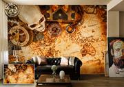 ArtWall Yapışkanlı Harita Resimli Duvar Kağıdı 300x240 cm