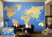 ArtWall Yapışkanlı Harita Resimli Duvar Kağıdı 200x140 cm