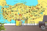 ArtWall Yapışkanlı Harita Resimli Duvar Kağıdı 300x240 cm