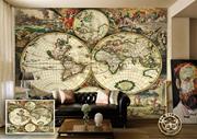 ArtWall Yapışkanlı Harita Resimli Duvar Kağıdı 180x120 cm