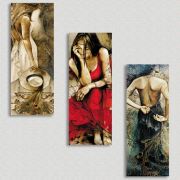 Art Red Gallery Aşkın Üç Kadın Hali 3 Parçalı Set Tablo (Özel Seri) 60x60 cm
