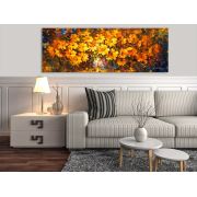 Art Red Gallery Panorama 1/3 Fırça Darbeli Çiçekler Tablo (Özel Seri) 30x90 cm