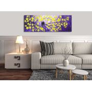 Art Red Gallery Panorama 1/3 Mor ve Sarıda Kuşlar Tablo (Özel Seri) 30x90 cm