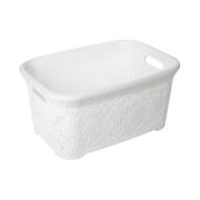 Oya Desenli Temiz Çamaşır Sepeti - Beyaz 35 LT MNG.1816