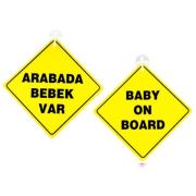 Babyjem Araba Cam Yazısı Dikkat Bebek Var Sarı / 094Sarı