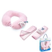 Babyjem Seyahat Seti Boyun Koruyucu + Kemer Pedi Pembe