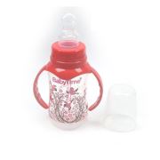 Babytime Silikon Damaklı Kulplu Biberon 150ml - Kırmızı