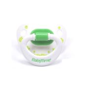 BabyTime Silikon Damaklı Mat Gövdeli Desenli Emzik 0-6 Ay Yeşil