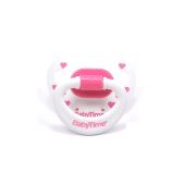 BabyTime Silikon Damaklı Mat Gövdeli Desenli Emzik 18+ Ay Pembe
