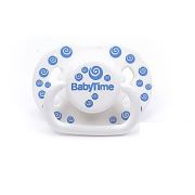 BabyTime Silikon Kiraz Uçlu Mat Gövdeli Desenli Emzik 6-18 Ay - Mavi