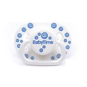 BabyTime Silikon Kiraz Uçlu Mat Gövdeli Desenli Emzik 18+ Ay - Mavi