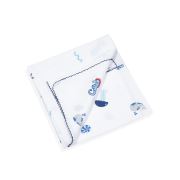 Babyx Çapalı Mavi Müslin Bezi - 80x80 cm