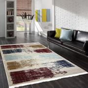 Bahariye Halı Mercan 9416 Bej/Kırmızı İnce Halı 150x200 cm