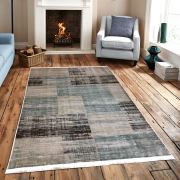 Bahariye Halı Mercan 9352 Mavi/Gri İnce Halı 150x200 cm