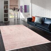 Bahariye Nehir DG 9694 Pembe Saçaklı Modern Halı 155x230 cm