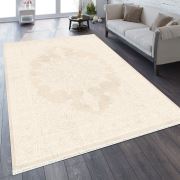 Bahariye Nehir DG 9460 Krem Saçaklı Modern Halı 155x230 cm