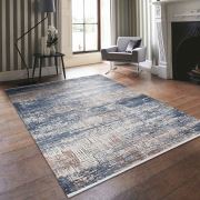 Bahariye Intense IN 8894 Gri / Mavi Saçaklı Modern Halı 200x290 cm