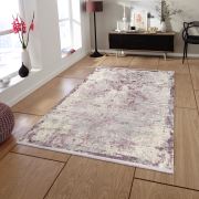 Bahariye Cunda DK 9465 Gri / Lila Saçaklı Modern Halı 155x230 cm