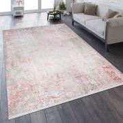 Bahariye Deniz QK 8960 Gri / Pembe Saçaklı Modern Halı 155x230 cm