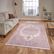 Bahariye Nehir DG 9460 Lila Saçaklı Modern Halı 155x230 cm