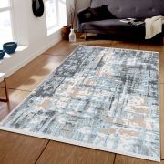 Bahariye Astor DA 3800 Mavi Saçaklı Modern Halı 195x290 cm