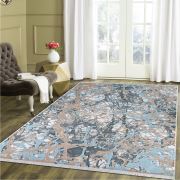 Bahariye Astor DA 3804 Mavi Saçaklı Modern Halı 195x290 cm