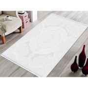 Bahariye Ruby HA 9688 Beyaz Saçaklı Modern Halı 97x200 cm