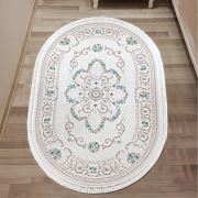 Bahariye Ruby HA 9652 Mavi Oval Saçaklı Modern Halı 75x300 cm