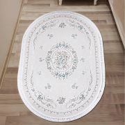 Bahariye Ruby HA 9661 Mavi Oval Saçaklı Modern Halı 75x300 cm