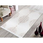 Bahariye Ruby HA 9657 Bej Saçaklı Modern Halı 195x290 cm