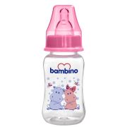 Bambino Kavramalı PP Biberon 150 ml - Pembe Hippopotam - T026-2
