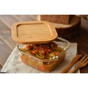 Bambum Lavi - Kare Cam Saklama Kabı 1100 ml
