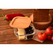 Bambum Lavi - Kare Bölmeli Cam Saklama Kabı 740 ml B0342