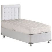 Belletto Tek Kişilik Sandıklı Beyaz Deri Baza + Beyaz Deri Başlık + Palas Soft Yatak 100x200 cm