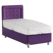 Belletto Tek Kişilik Sandıklı Yatak Seti (Mor Deri Baza - Başlık ve Palas Soft Yatak) 120x200
