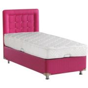 Belletto Tek Kişilik Sandıklı Pembe Deri Baza + Pembe Deri Başlık + Palas Soft Yatak 100x200 cm