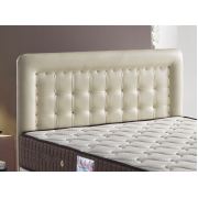 Belletto Çift Kişilik Sandıklı Krem Deri Baza ve Başlık 150x200 cm