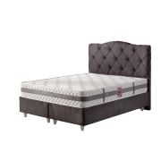 Belletto Çift Kişilik Vogue Yatak Seti Gri (Kumaş Baza - Başlık ve Ortopedik Yatak) 150x200