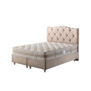 Belletto Çift Kişilik Vogue Yatak Seti Krem (Kumaş Baza - Başlık ve Ortopedik Yatak) 160x200