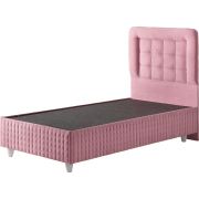 Belletto Tek Kişilik Valencia Kumaş Baza ve Star Kumaş Başlık Pembe 90x190