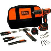 Black&Decker BDCDD12HTSA 10.8Volt/1.5Ah Li-ion 19 Parça El Aleti ve Aksesuar Seti