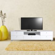 Boo Liona Tv Sehpası 5 Çekmeceli Parlak Beyaz
